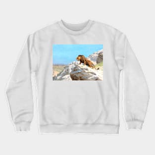 Lion On The Watch 1885, Jean-Léon Gérôme Crewneck Sweatshirt